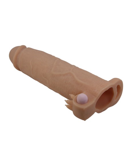 PRETTY LOVE XERXES FUNDA PARA PENE CON ESTIMULADOR DE CLATORIS Y VIBRACIAN