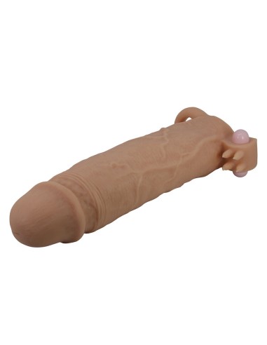 PRETTY LOVE XERXES FUNDA PARA PENE CON ESTIMULADOR DE CLATORIS Y VIBRACIAN