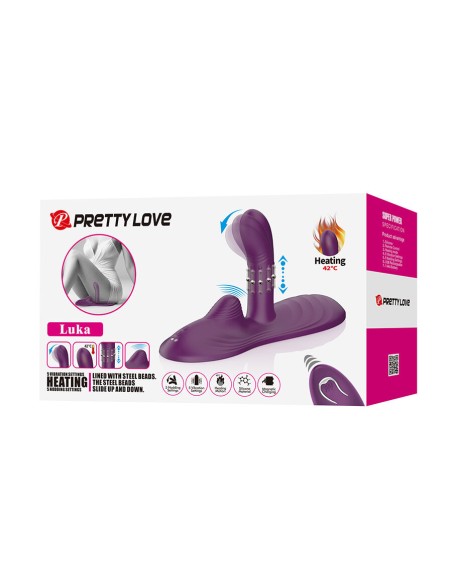 PRETTY LOVE LUKA SIT DOWN VIBRADOR CON EFECTO CALOR Y CONTROL REMOTO