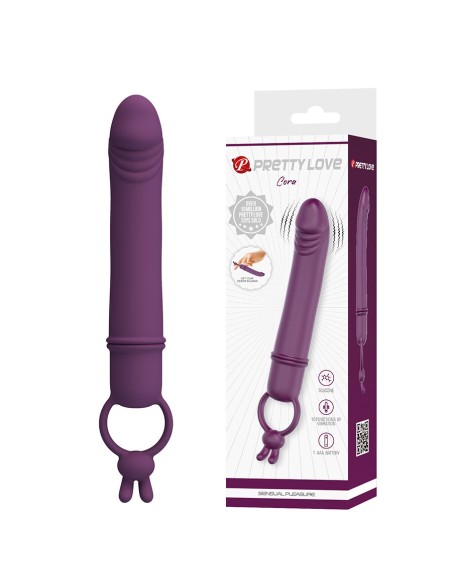 PRETTY LOVE CORA VIBRADOR FORMA PENE CON ANILLO DE SUJECIAN