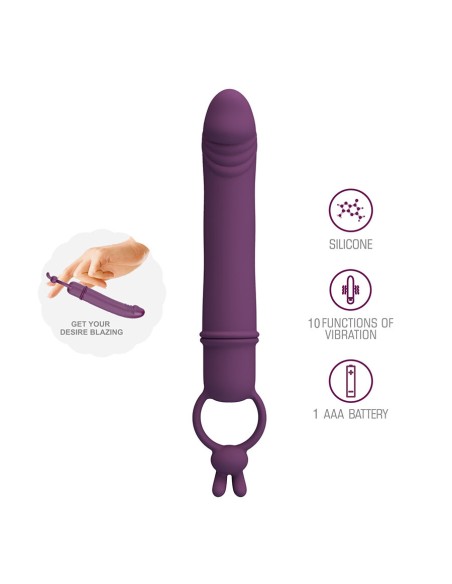 PRETTY LOVE CORA VIBRADOR FORMA PENE CON ANILLO DE SUJECIAN