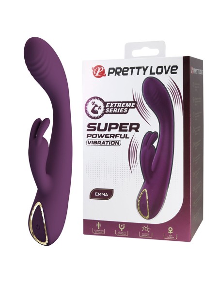 PRETTY LOVE EMMA VIBRADOR CON ESTIMULADOR RABBIT MORADO