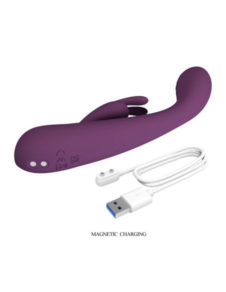 PRETTY LOVE EMMA VIBRADOR CON ESTIMULADOR RABBIT MORADO