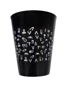DIABLO PICANTE VASO NEGRO 500 ML CON PENES BLANCOS
