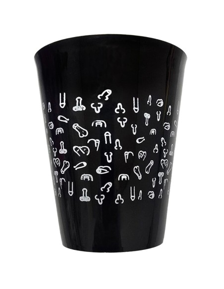 DIABLO PICANTE VASO NEGRO 500 ML CON PENES BLANCOS