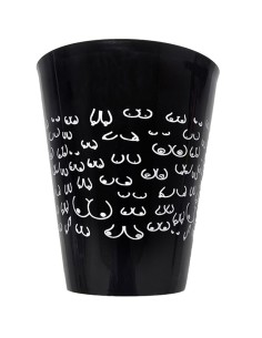 DIABLO PICANTE VASO NEGRO 500 ML CON TETAS BLANCAS