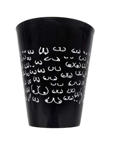 DIABLO PICANTE VASO NEGRO 500 ML CON TETAS BLANCAS