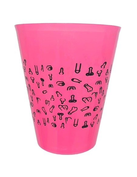 DIABLO PICANTE VASO FUSCIA 500 ML CON PENES NEGROS
