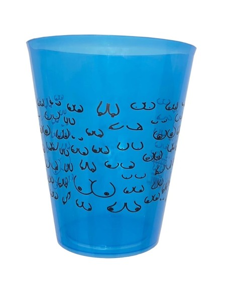 DIABLO PICANTE VASO AZUL 500 ML CON TETAS NEGRAS
