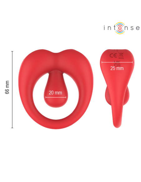 INTENSE RUSSELL ANILLO VIBRADOR CON ESTIMULACIAN DE CLATORIS ROJO