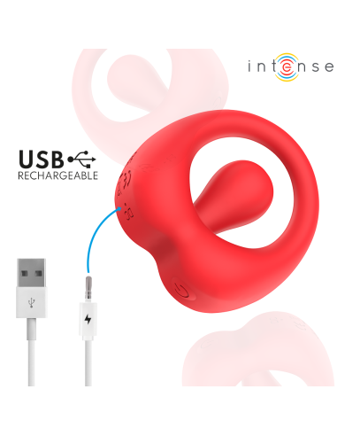 INTENSE RUSSELL ANILLO VIBRADOR CON ESTIMULACIAN DE CLATORIS ROJO