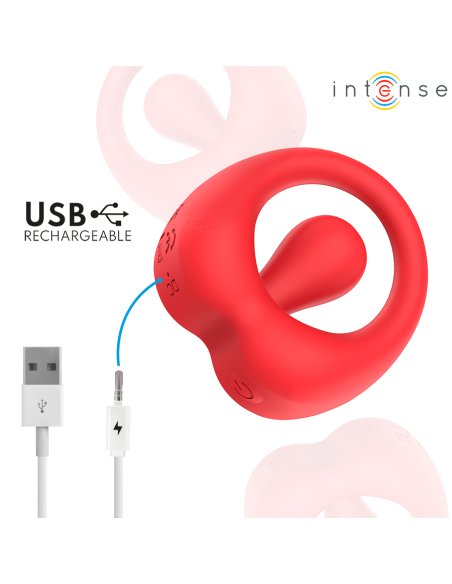 INTENSE RUSSELL ANILLO VIBRADOR CON ESTIMULACIAN DE CLATORIS ROJO