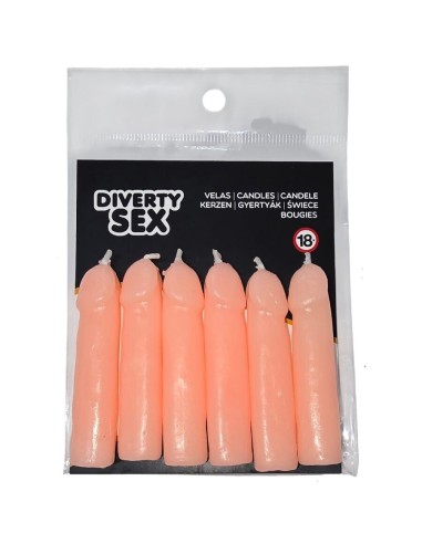 DIABLO PICANTE 6 VELAS FORMA PENE CARNE