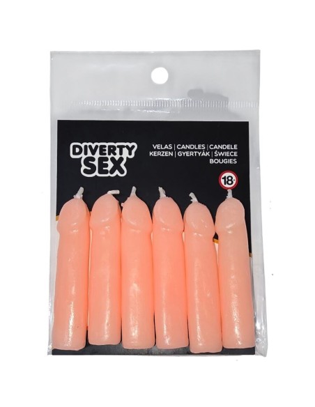 DIABLO PICANTE 6 VELAS FORMA PENE CARNE