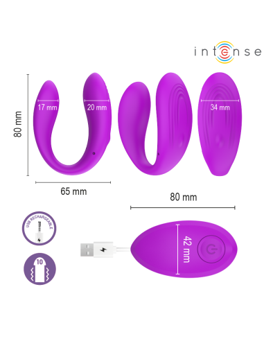 INTENSE NORA ESTIMULADOR DE PINZA CON VIBRACIAN MORADO