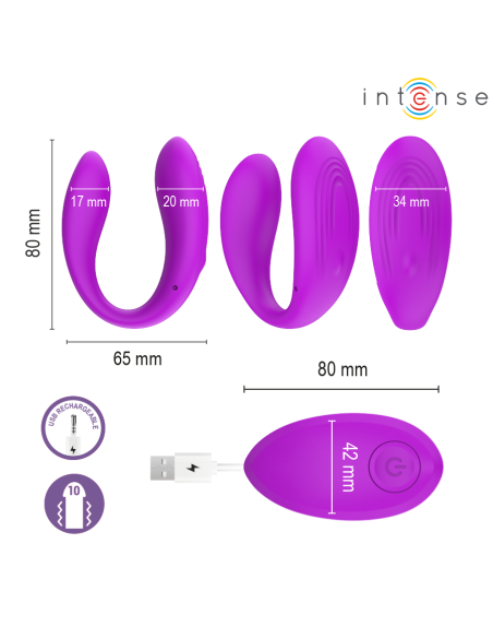 INTENSE NORA ESTIMULADOR DE PINZA CON VIBRACIAN MORADO