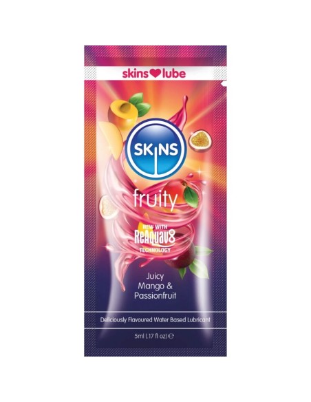 SKINS FRUITY LUBRICANTE BASE DE AGUA MANGO FRUTA PASIAN MONODOSIS 5 ML