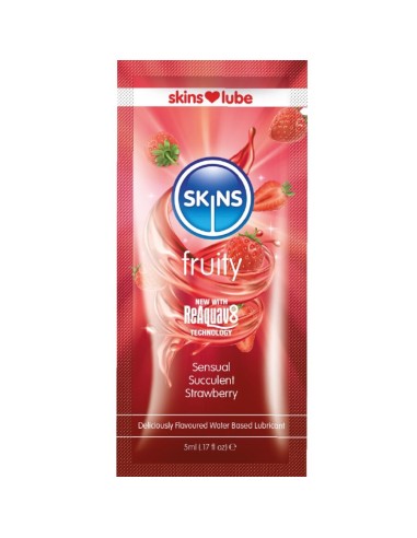 SKINS FRUITY LUBRICANTE BASE DE AGUA FRESA MONODOSIS 5 ML