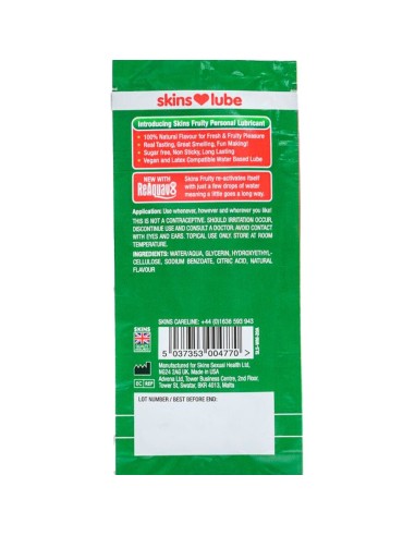SKINS FRUITY LUBRICANTE BASE DE AGUA SANDAA MONODOSIS 5 ML