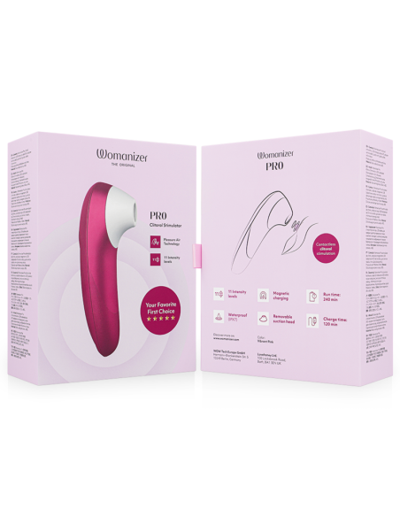 WOMANIZER PRO VIBRANT ESTIMULADOR DE CLATORIS ROSA
