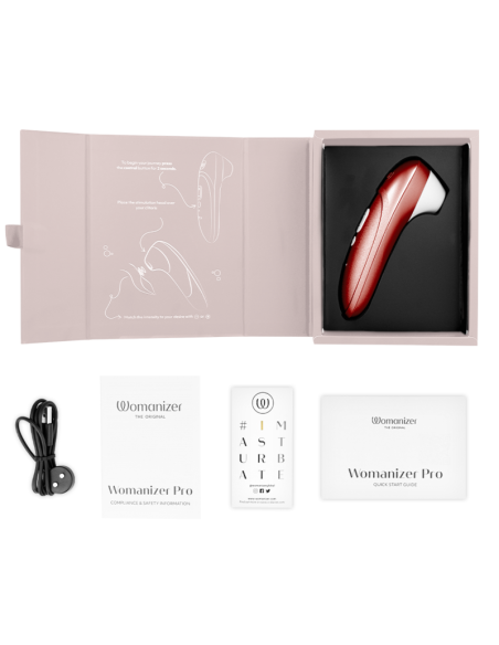 WOMANIZER PRO VIBRANT ESTIMULADOR DE CLATORIS BURDEOS