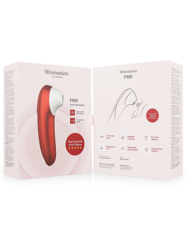 WOMANIZER PRO VIBRANT ESTIMULADOR DE CLATORIS BURDEOS