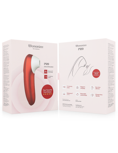 WOMANIZER PRO VIBRANT ESTIMULADOR DE CLATORIS BURDEOS
