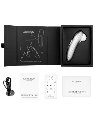 WOMANIZER PRO VIBRANT ESTIMULADOR DE CLATORIS GRIS PLATA