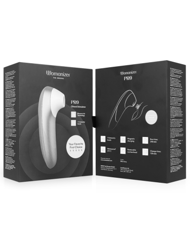 WOMANIZER PRO VIBRANT ESTIMULADOR DE CLATORIS GRIS PLATA