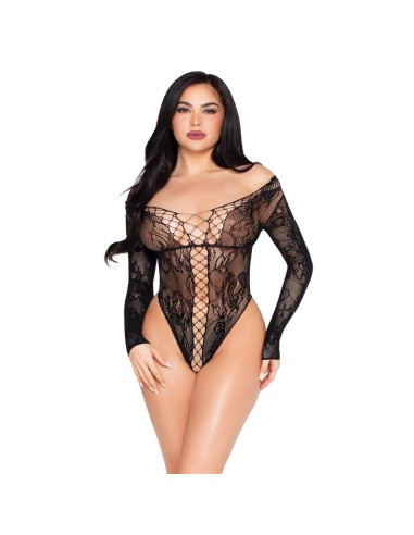 LEG AVENUE 89370 TEDDY DE RED Y ENCAJE NEGRO TALLA ANICA