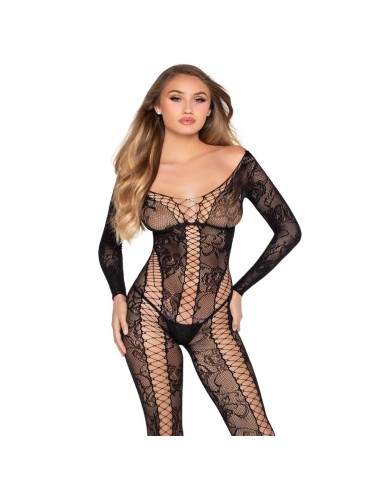 LEG AVENUE 89369 JUMPSUIT DE RED Y ENCAJE NEGRO TALLA ANICA