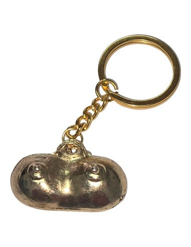 DIABLO PICANTE LLAVERO METAL TETAS DORADO