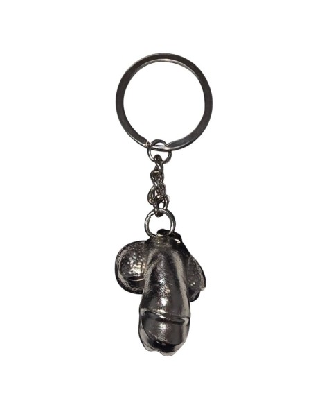 DIABLO PICANTE LLAVERO METAL PENE ENCOGIDO PLATA