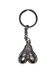 DIABLO PICANTE LLAVERO METAL HUEVOS PLATA