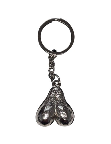 DIABLO PICANTE LLAVERO METAL HUEVOS PLATA