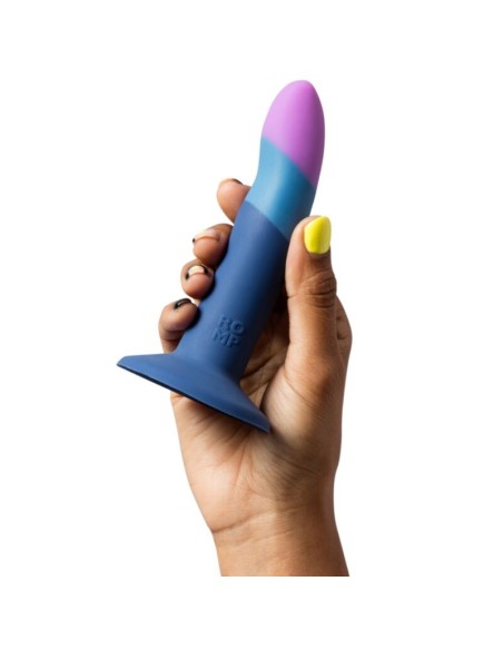 ROMP PICCOLO DILDO SILICONA CON VENTOSA TRICOLOR 14 CM