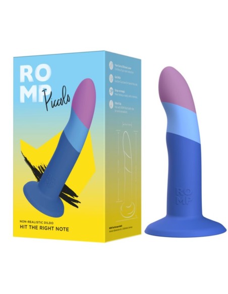 ROMP PICCOLO DILDO SILICONA CON VENTOSA TRICOLOR 14 CM