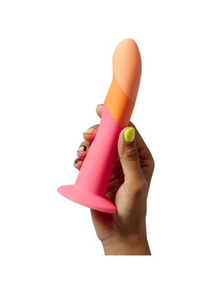 ROMP DIZI DILDO SILICONA CON VENTOSA TRICOLOR 18 CM