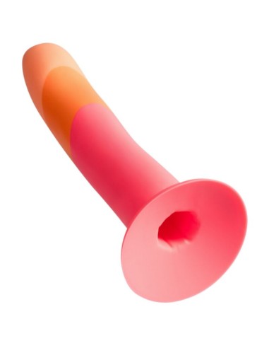 ROMP DIZI DILDO SILICONA CON VENTOSA TRICOLOR 18 CM