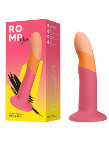 ROMP DIZI DILDO SILICONA CON VENTOSA TRICOLOR 18 CM