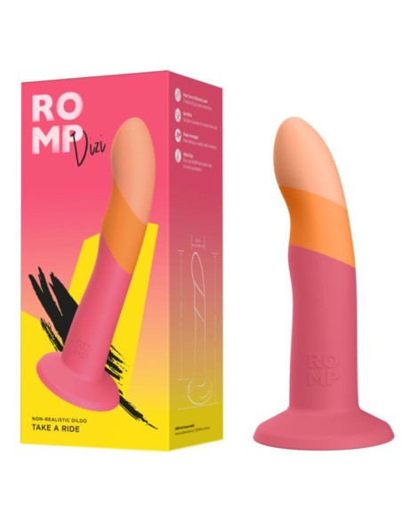 ROMP DIZI DILDO SILICONA CON VENTOSA TRICOLOR 18 CM