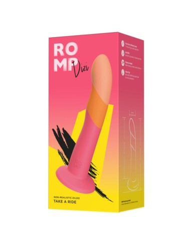 ROMP DIZI DILDO SILICONA CON VENTOSA TRICOLOR 18 CM