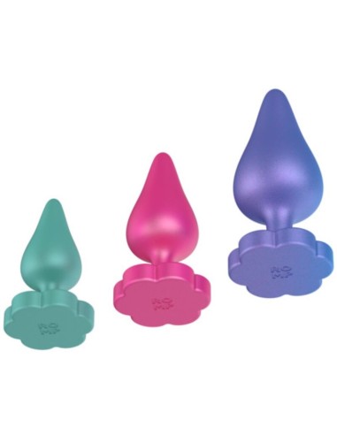 ROMP LUSTER KIT DE ENTRENAMIENTO ANAL S M L CON BASE EN FORMA DE FLOR