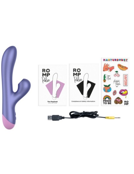 ROMP PULSE VIBRADOR RABBIT DUAL PUNTO G AZUL ELACTRICO