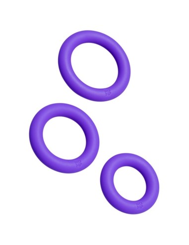 ROMP REMIX TRIO SET DE 3 ANILLOS PARA PENE SILICONA MORADO
