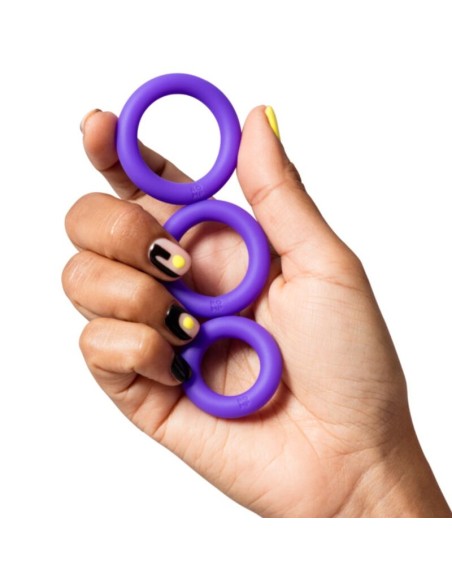 ROMP REMIX TRIO SET DE 3 ANILLOS PARA PENE SILICONA MORADO
