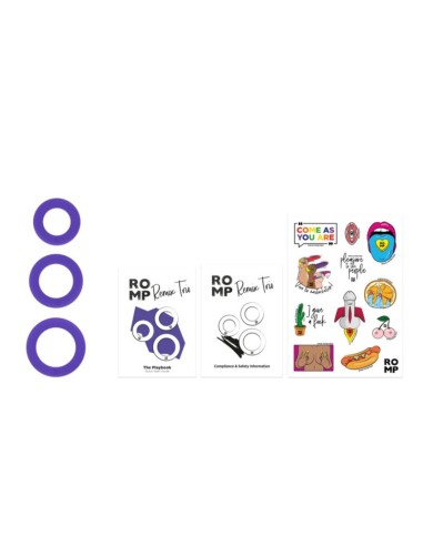 ROMP REMIX TRIO SET DE 3 ANILLOS PARA PENE SILICONA MORADO