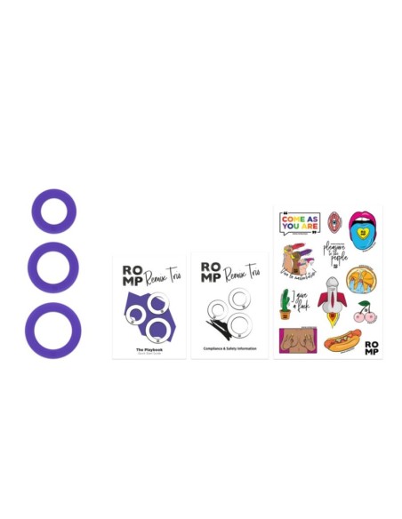 ROMP REMIX TRIO SET DE 3 ANILLOS PARA PENE SILICONA MORADO
