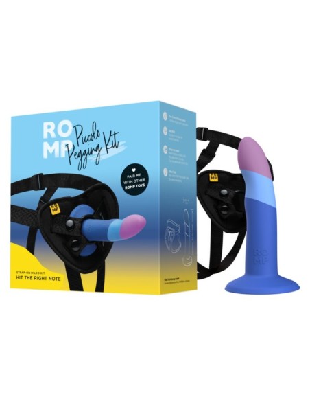 ROMP PICCOLO ARNAS DILDO SILICONA CON VENTOSA TRICOLOR 14 CM