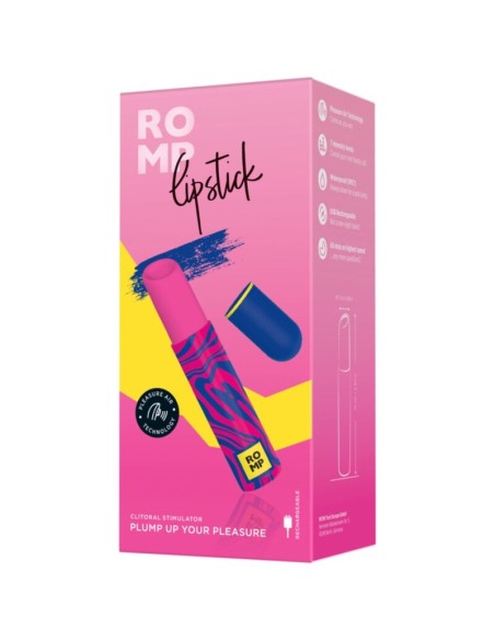 ROMP LIPSTICK ESTIMULADOR DE CLATORIS PINTALABIOS 7 NIVELES
